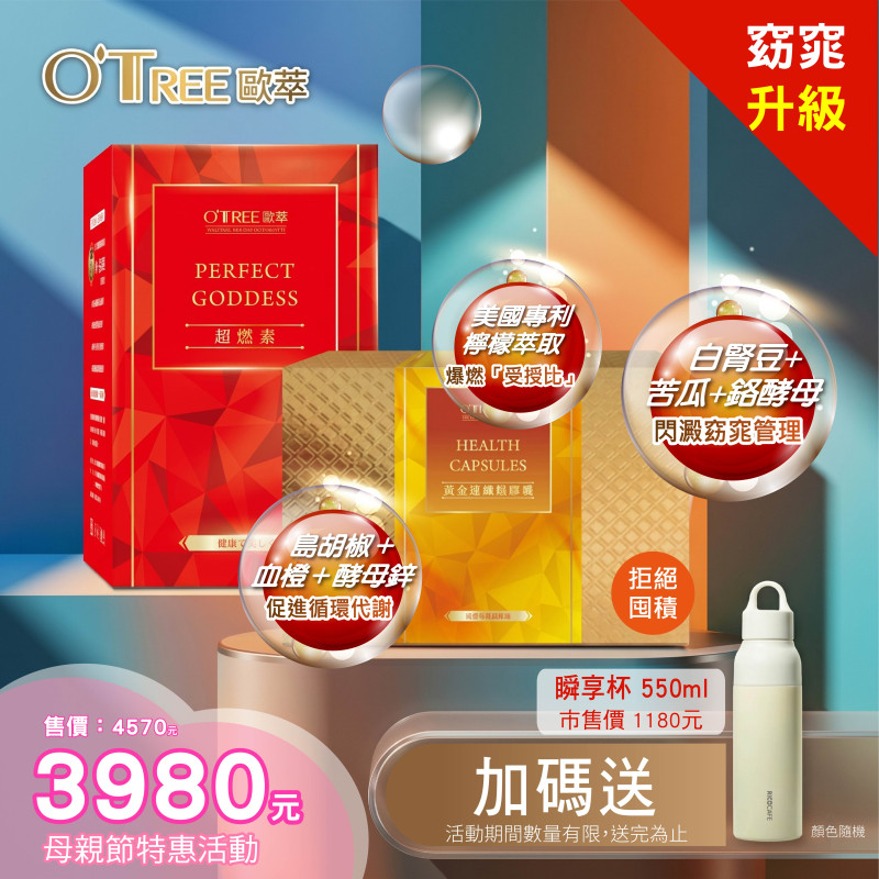 S美人窈窕管理母親節特惠組合-超燃素+黃金速纖燃膠囊